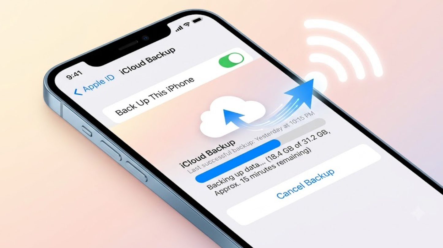 iCloud 백업 후 복원 하는 이미지