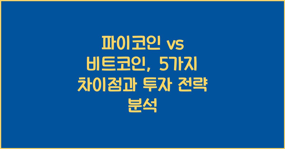 파이코인 vs 비트코인: 5가지 차이점 비교 분석