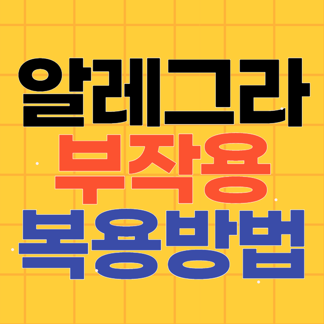 알레그라정 부작용 복용법