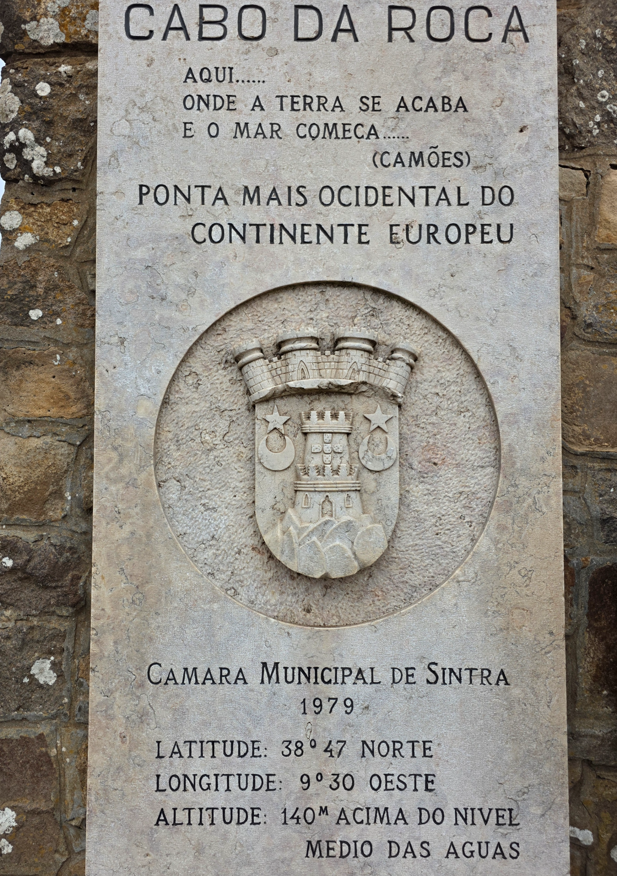 Cabo da Roca, 호카곶의 표지석.
