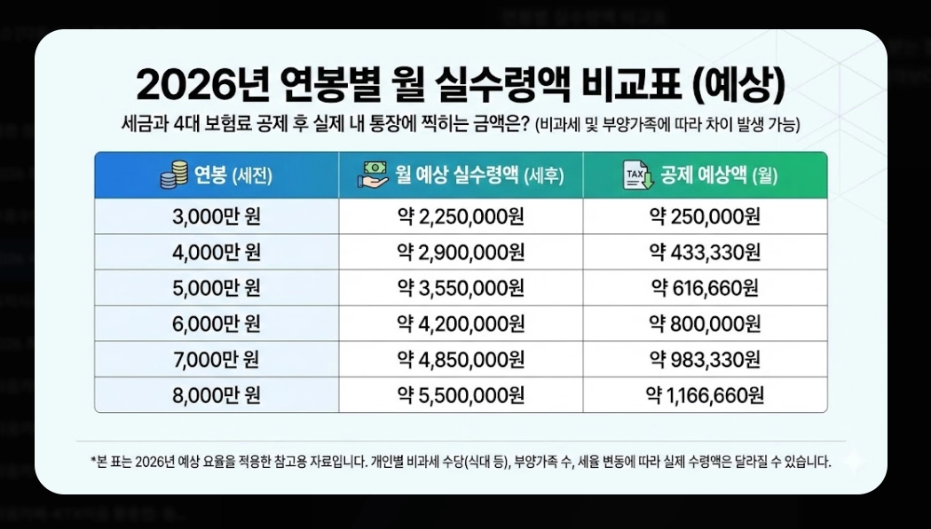 2026 시급 인상률 총정리 - 월급 계산부터 실수령액까지