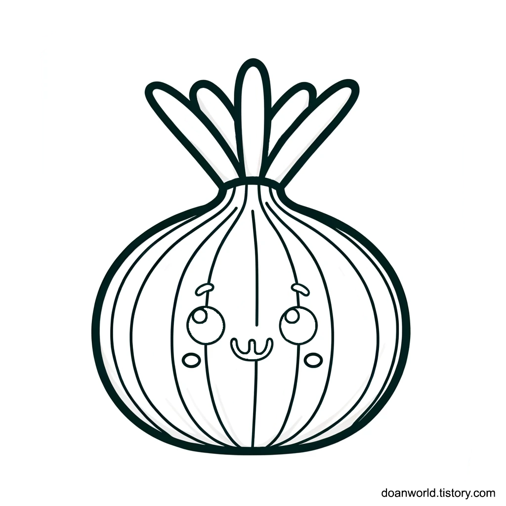 양파 캐릭터 색칠공부 도안
