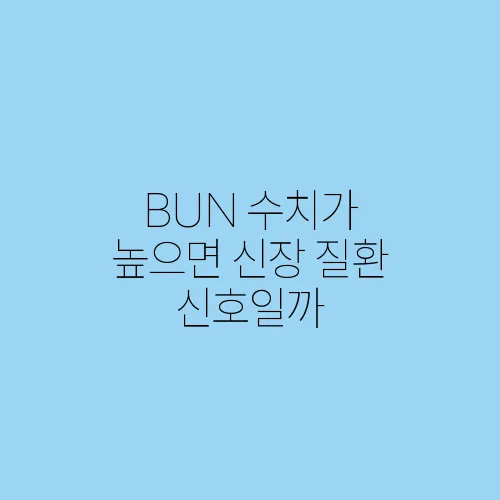 BUN 수치가 높으면 신장 질환 신호일까