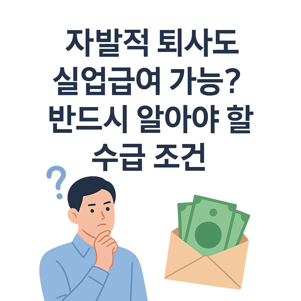 자발적 퇴사도 실업급여 가능? 반드시 알아야 할 수급 조건
