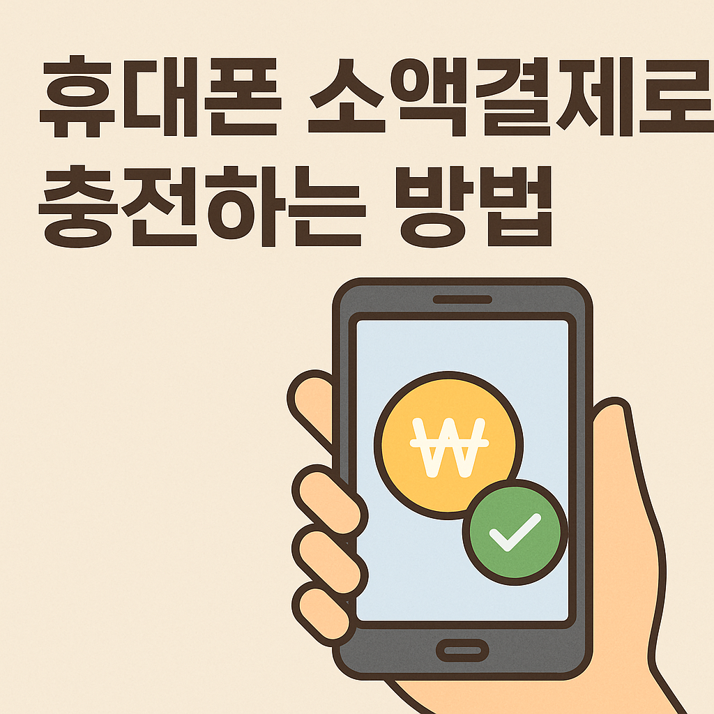 휴대폰 소액결제로 간편 충전하는 꿀팁