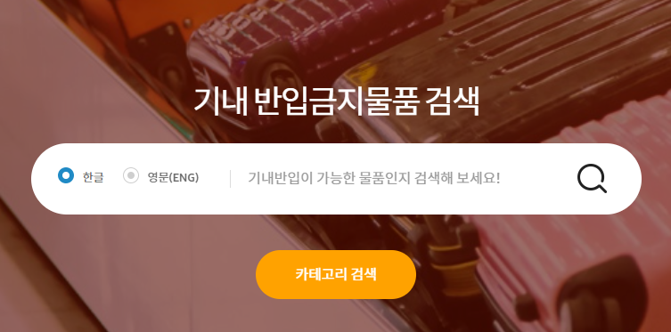 기내 반입금지물품 조회