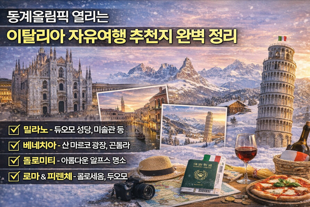 동계올림픽 개최지 이탈리아 자유여행 코스 완벽 정리