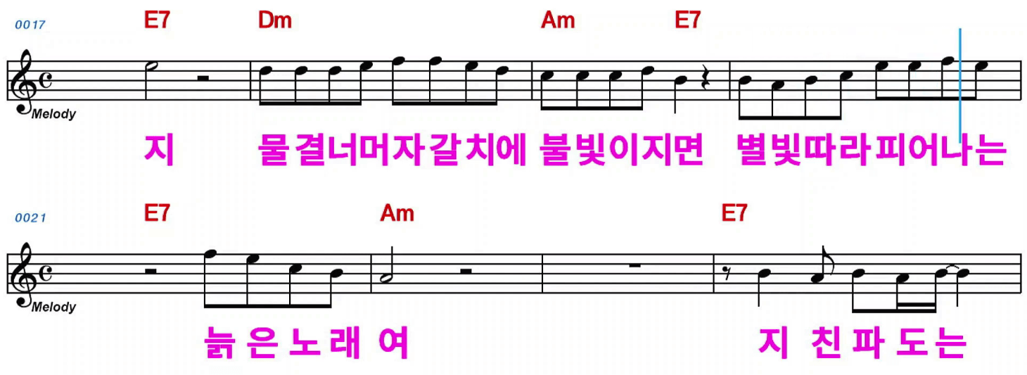 최백호 1950 대평동 악보