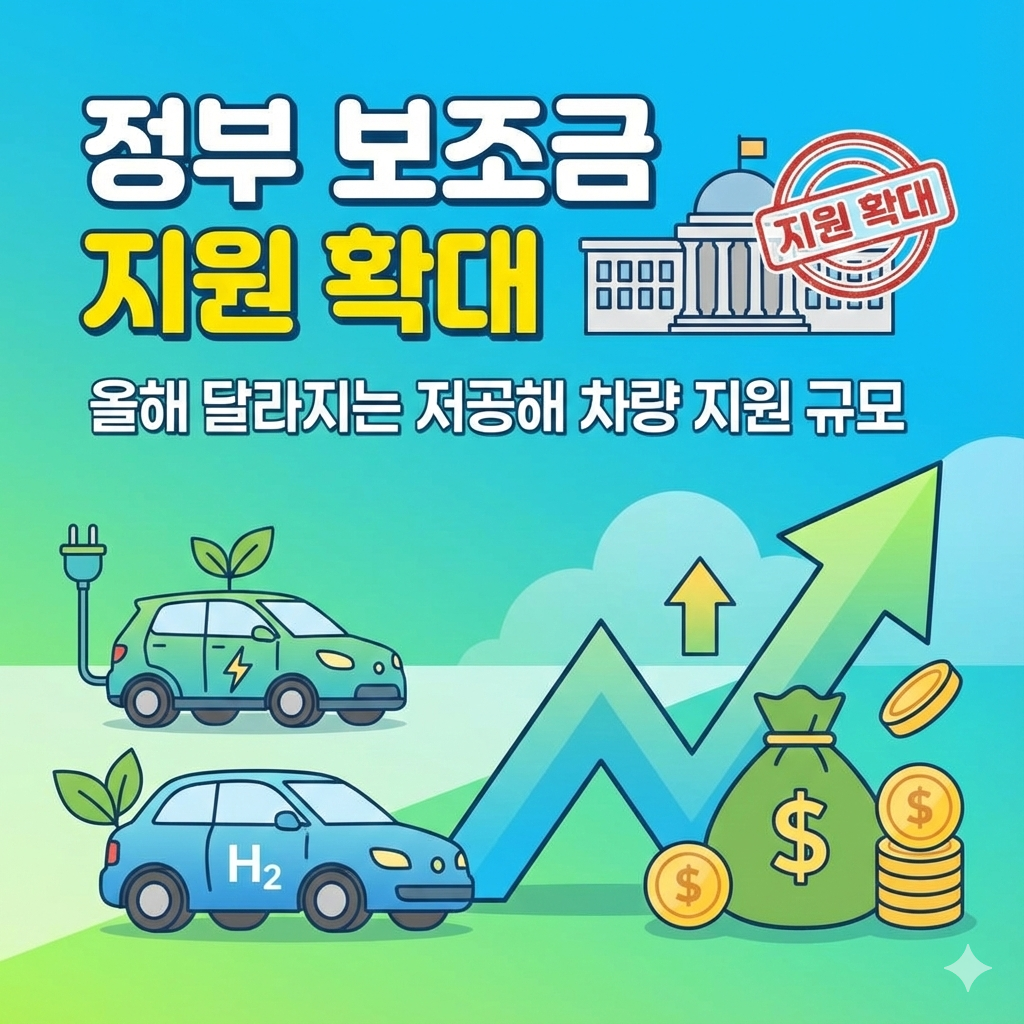 정부 보조금 지원 확대 올해 달라지는 저공해 차량 지원 규모