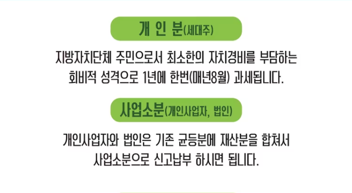 주민세 사업소분 개념과 특징