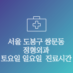 서울 도봉구 쌍문동 정형외과 주말 토요일 일요일 문여는 병원 진료시간
