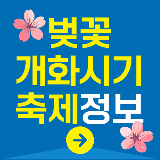 2024 전국 벚꽃 개화시기 만개시기 축제정보