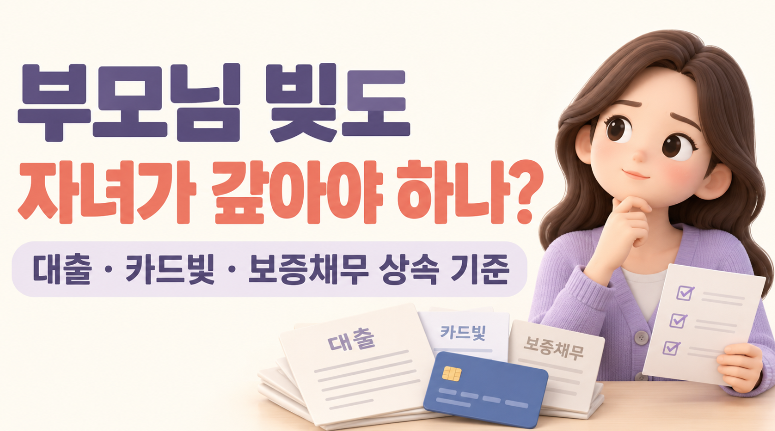 부모님 빚도 자녀가 갚아야 하나?｜대출&middot;카드빚&middot;보증채무 상속 기준 총정리