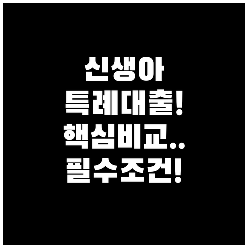 신생아 특례대출 비교 신혼부부 디딤돌..