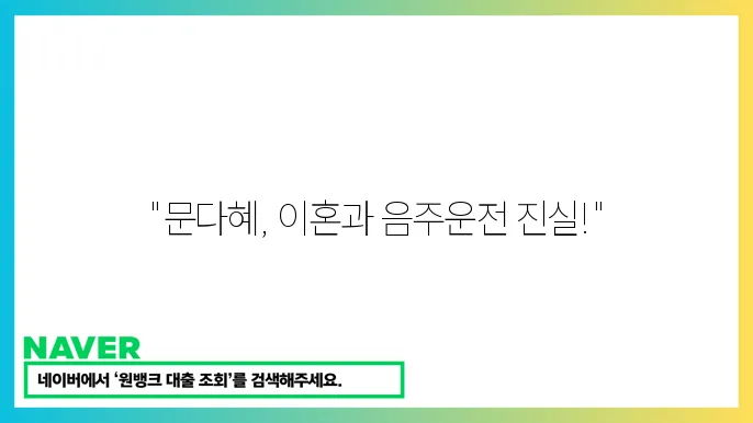 문닠혜 이혼 이유와 남편의 음주운전 논란 및 프로필