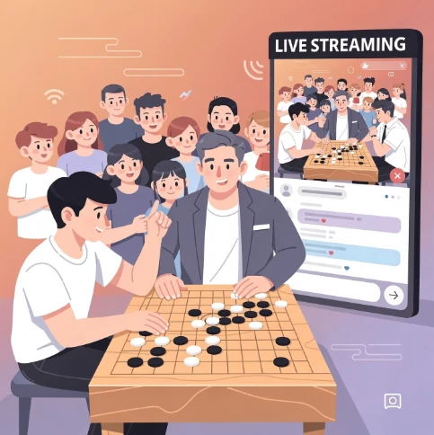 엠게임 바둑 프로기전 생중계 하는 모습 예시