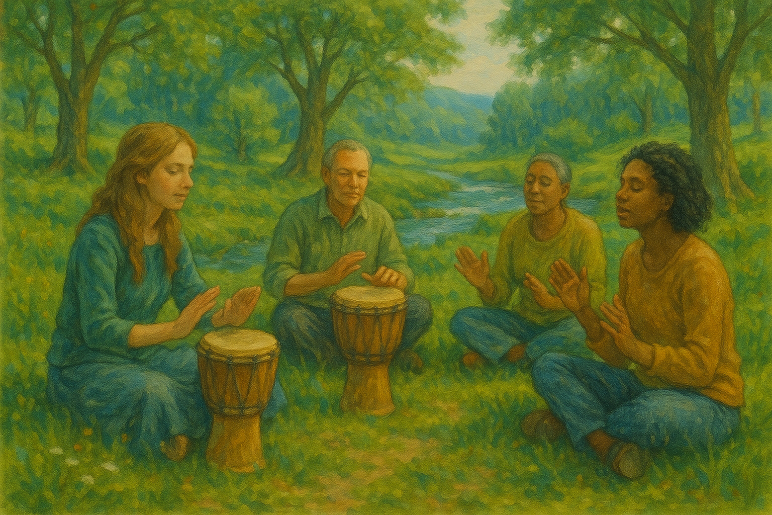 드럼 순환 속 자연의 하모니