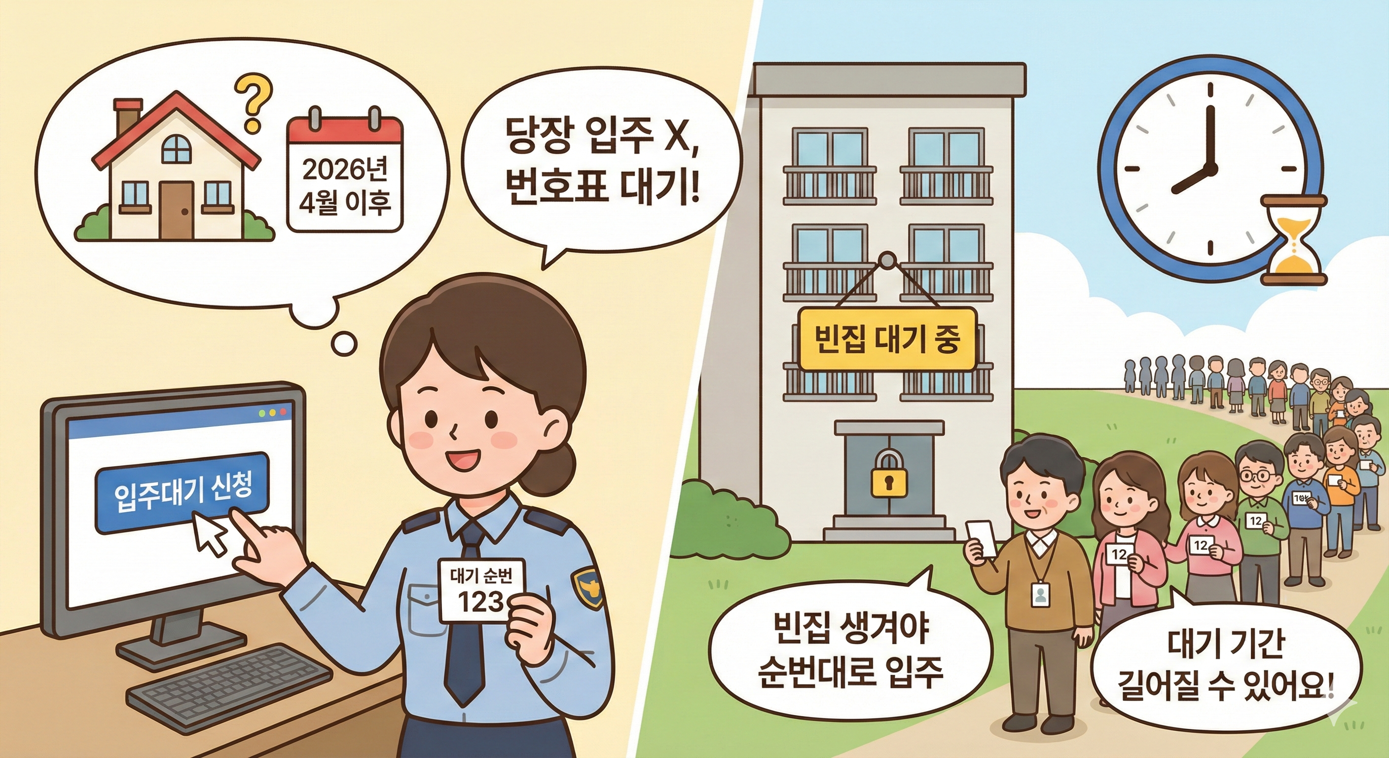 지금 당장 입주하는 게 아니라 미리 번호표를 뽑아두는 개념이에요