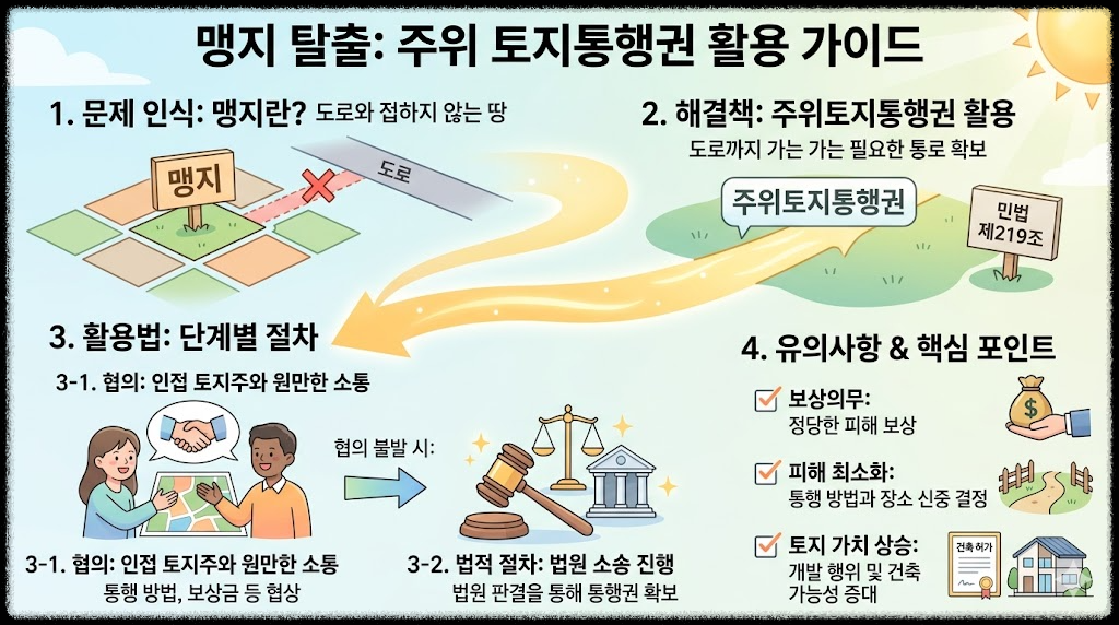 맹지 탈출을 위한 주위 토지통행권 활용법, 길이 없는 땅도 방법은 있다