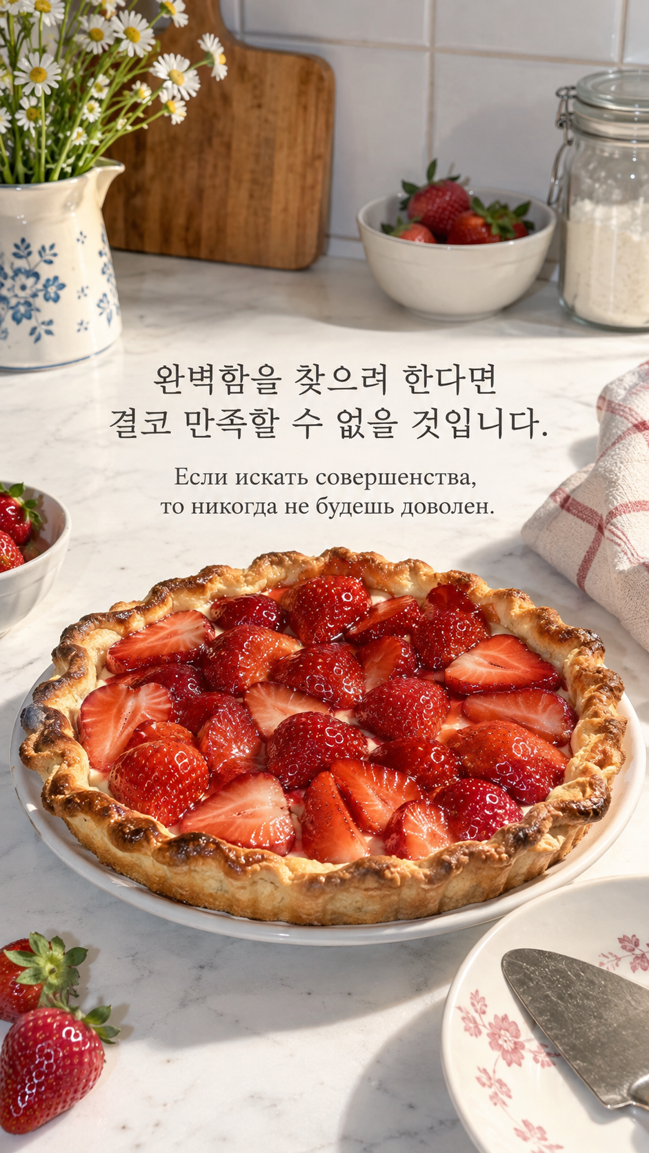 완벽함 때문에 만족을 잃지 않기 — 조금 울퉁불퉁한 딸기 타르트