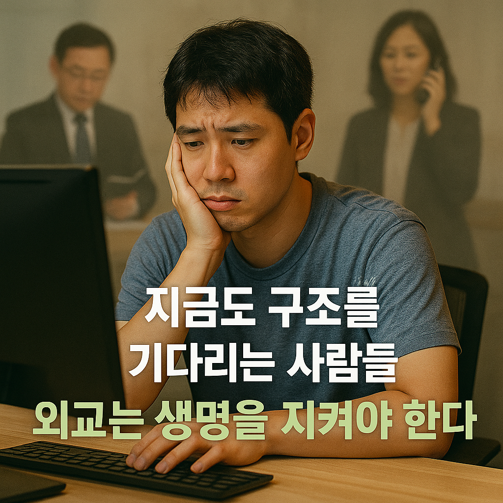 지금도 구조를 기다리는 사람들, 외교는 생명을 지켜야 한다