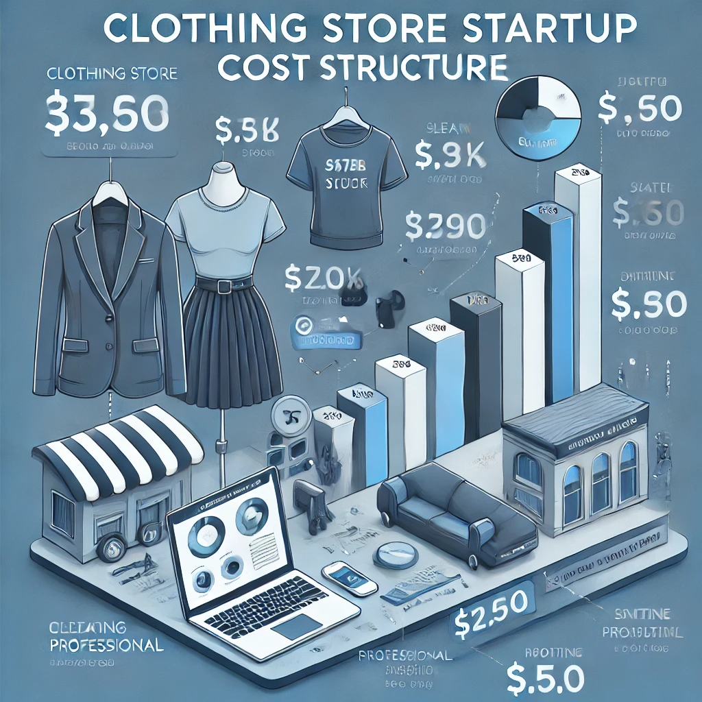 쇼핑몰 창업 비용 구조를 설명하는 그래프와 숫자 자료