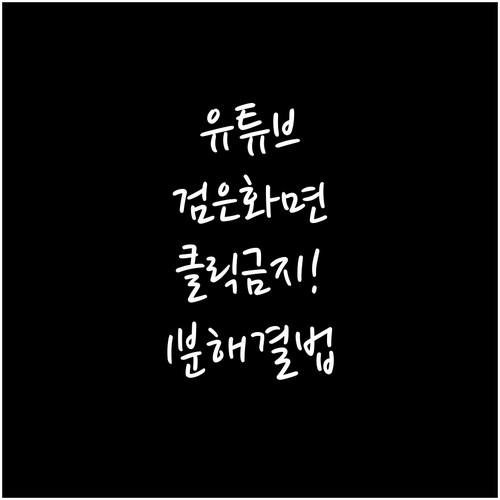 컴퓨터 유튜브 검은색 화면 오류 해결..