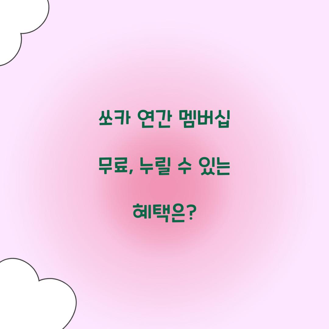 쏘카 연간 멤버십 무료