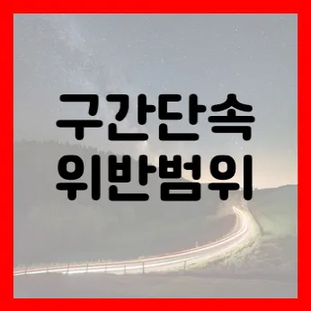 구간단속 위반범위