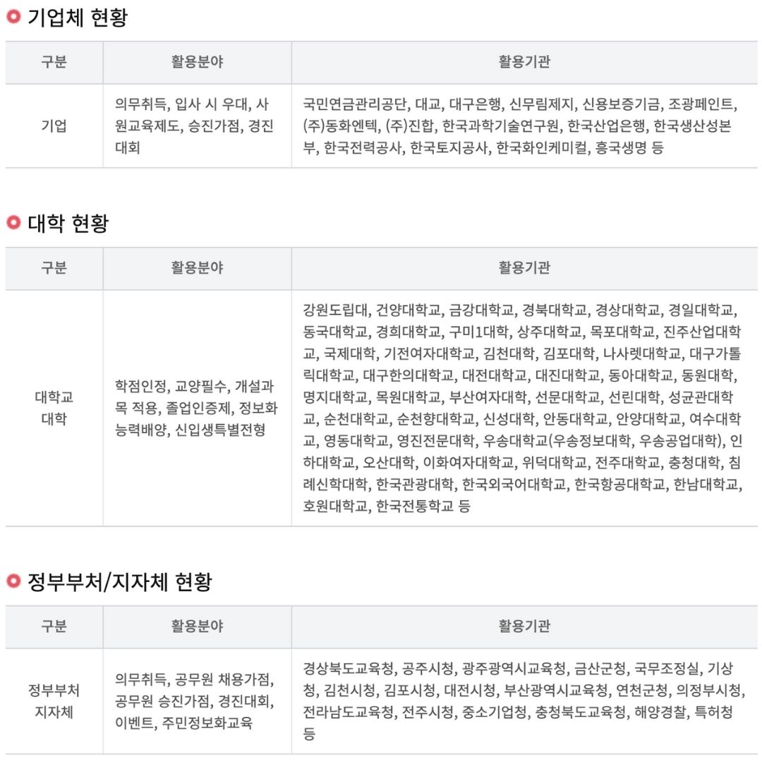 ITQ 시험 준비 및 과목