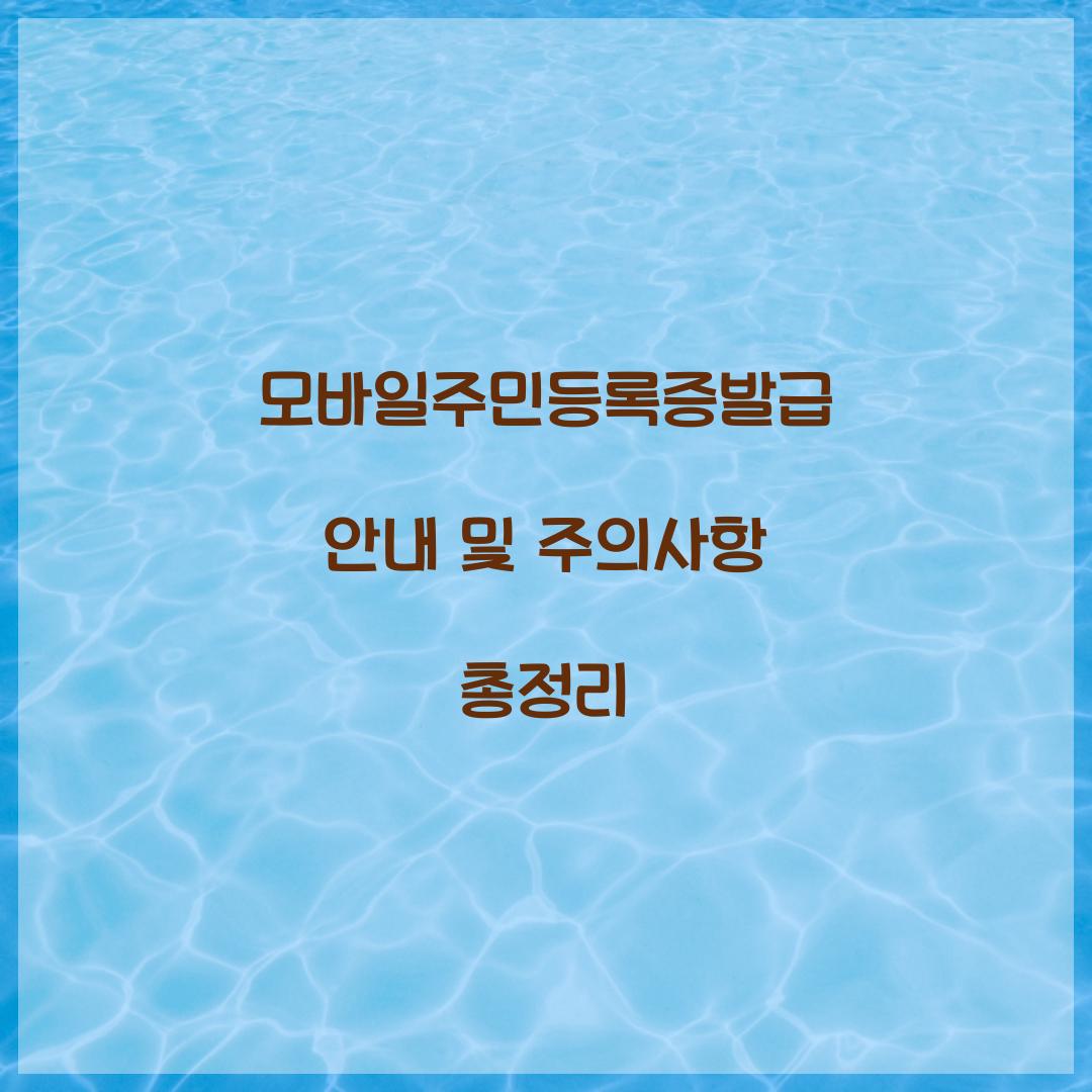 모바일주민등록증발급