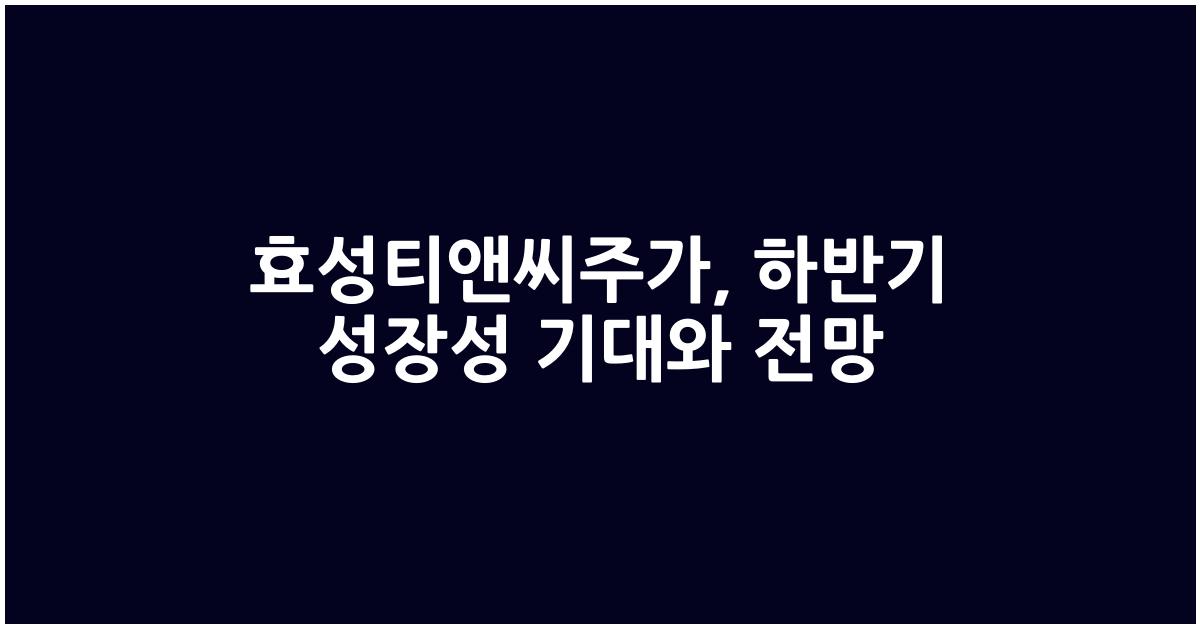 효성티앤씨주가