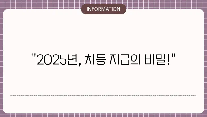 민생회복지원금 차등 지급: 2025년 지원 정책