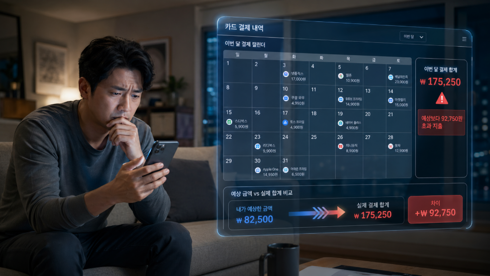 정기결제 쌓일수록 지출 체감 흐려지는 분산 청구 구조 시각화