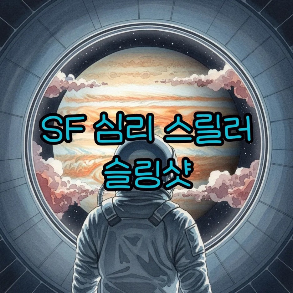 목성을 배경으로 창밖을 바라보는 우주비행사