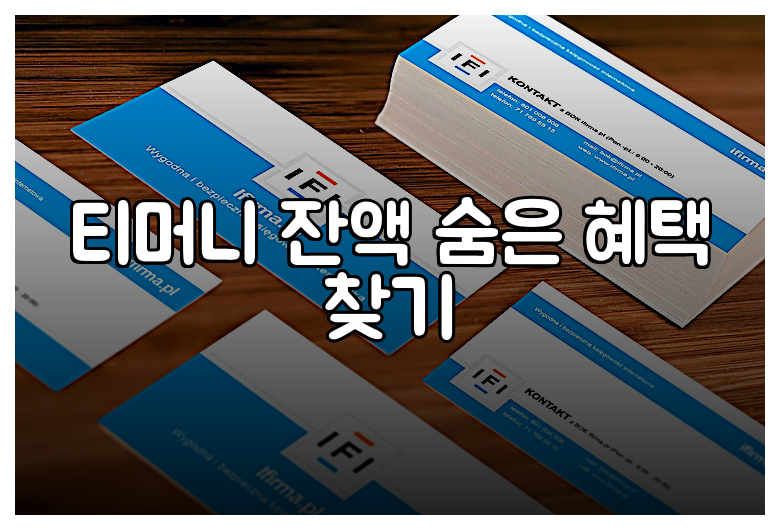 티머니 잔액 숨은 혜택 찾기