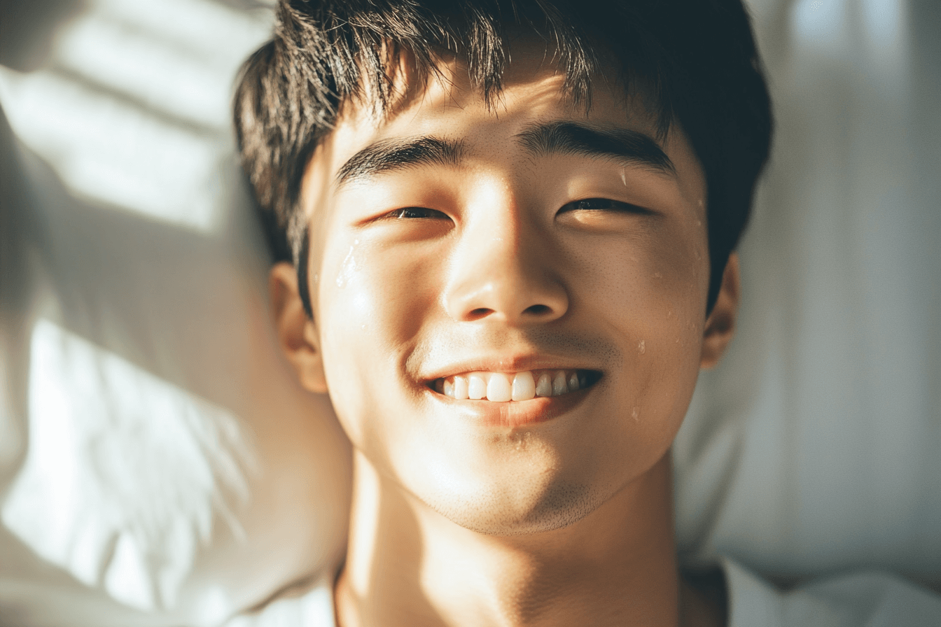 미소지으며-울고-있는-남자