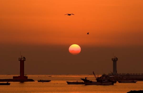 서천 마량진항 해넘이2