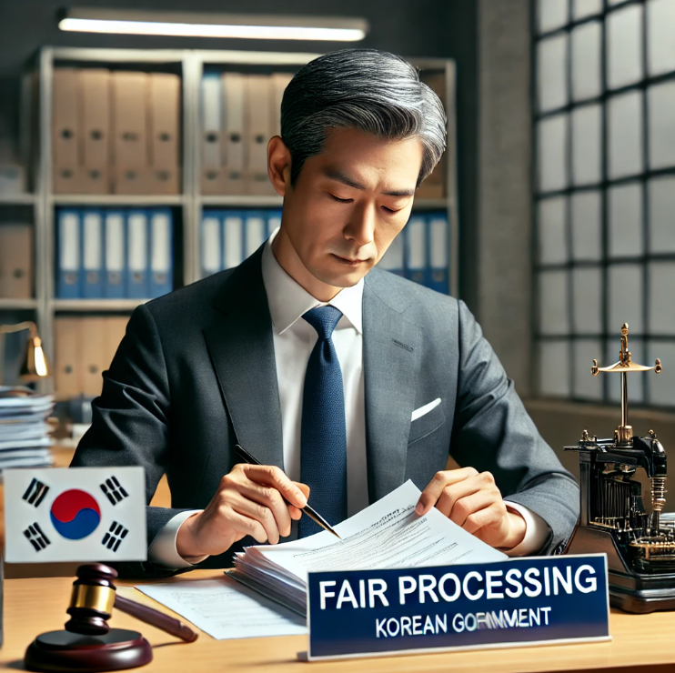 투명하고 공정하게 서류를 검토하는 공무원의 모습