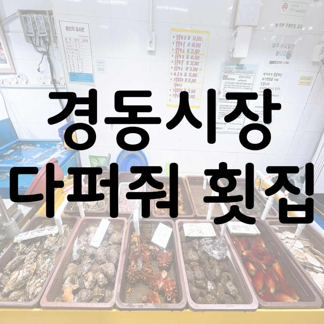 경동시장 다퍼줘 횟집 관련 사진