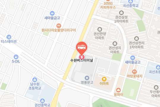 수원버스터미널 위치-지도