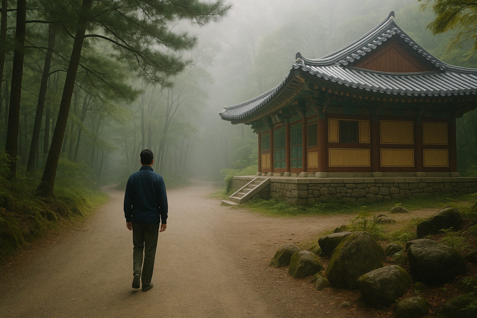 한국의 자연 속 조용한 명상 장소(Ai생성이미지)