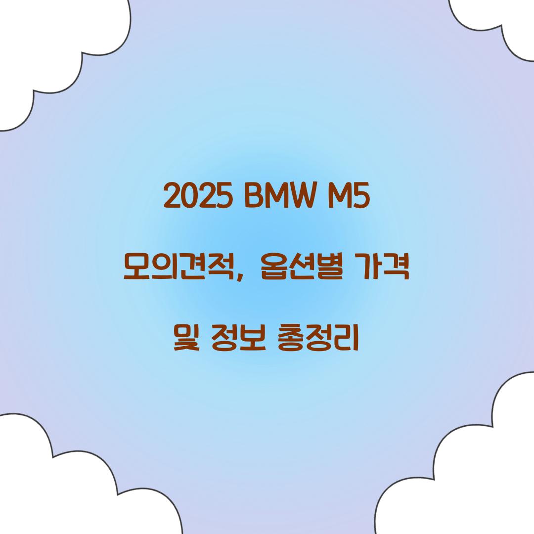2025 BMW M5 모의견적