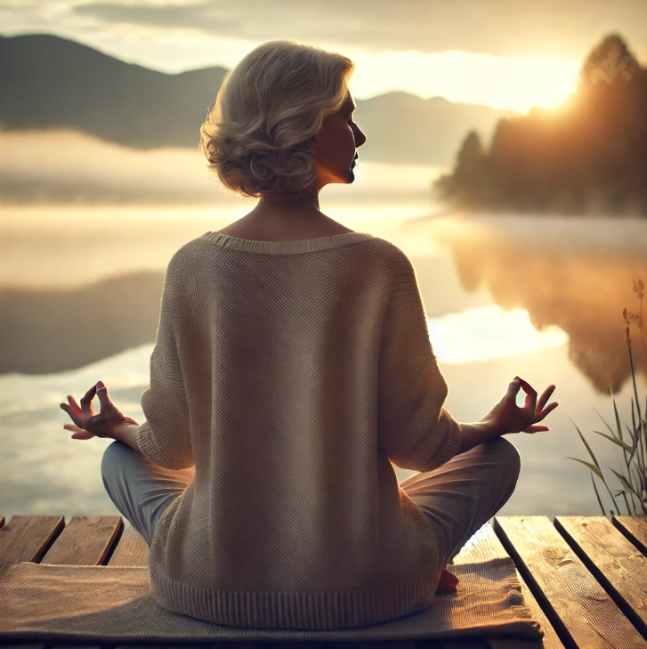 명상하는 여성 이미지