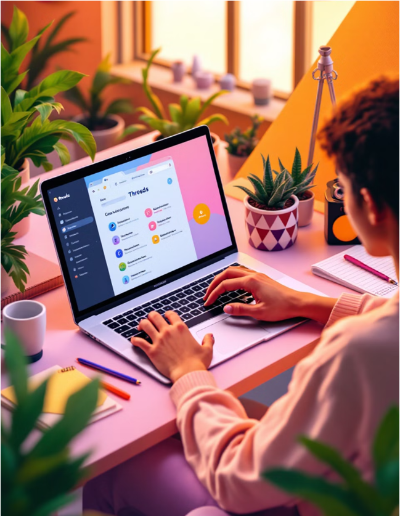 스레즈 플랫폼으로 새로운 기회를 찾은 1인 크리에이터 by AI 생성