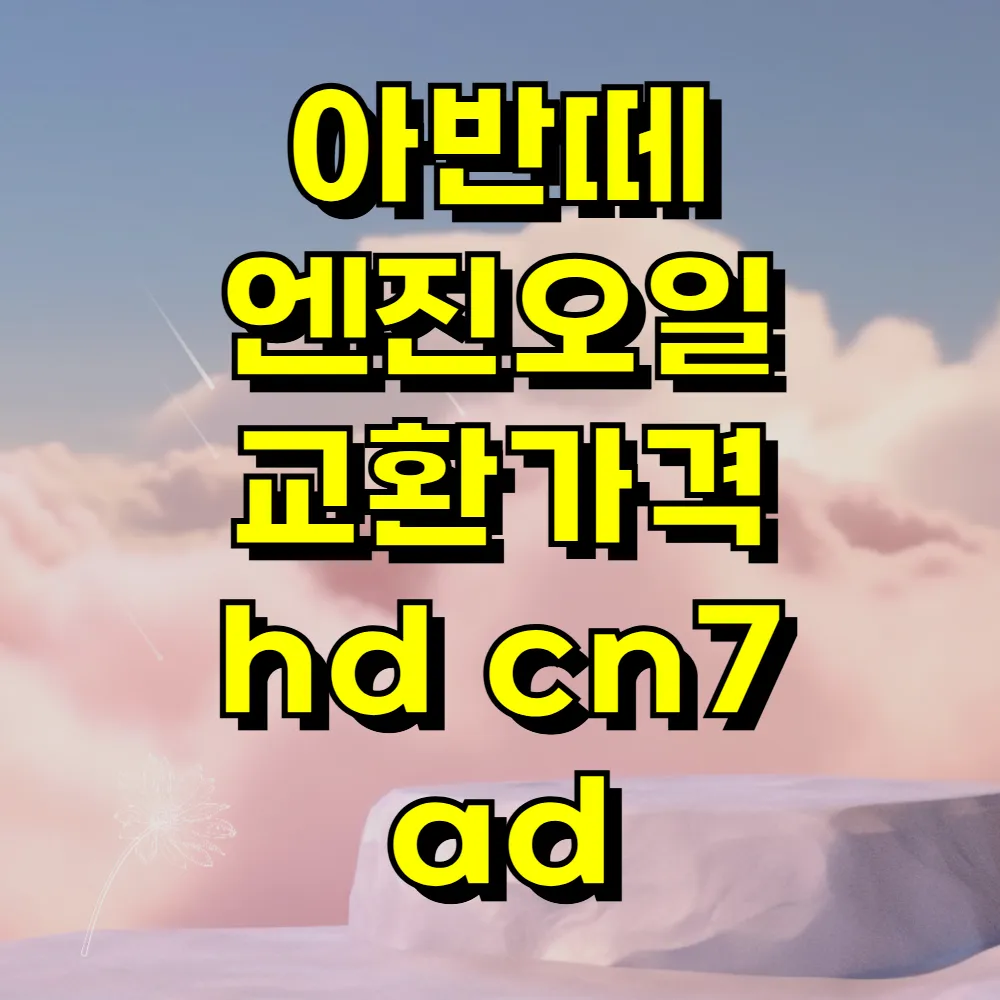 아반떼 엔진오일 교환가격 hd cn7 ad