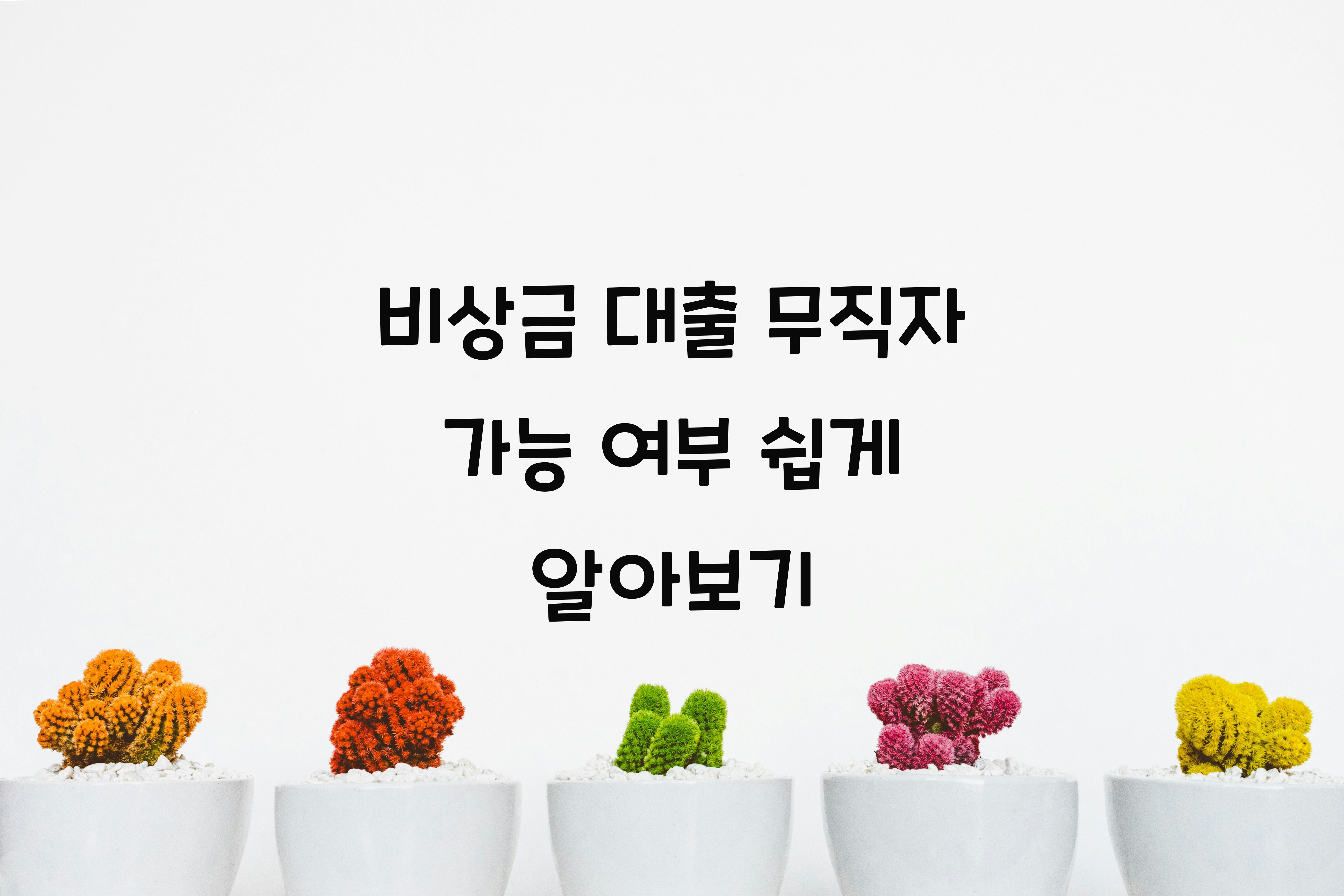 비상금 대출 무직자 가능 여부
