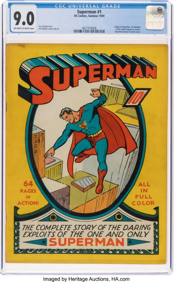 ‘슈퍼맨’ 코믹스 초판본이 역대 만화책 최고가 경매 기록을 세웠다. [사진출처 = 연합뉴스]