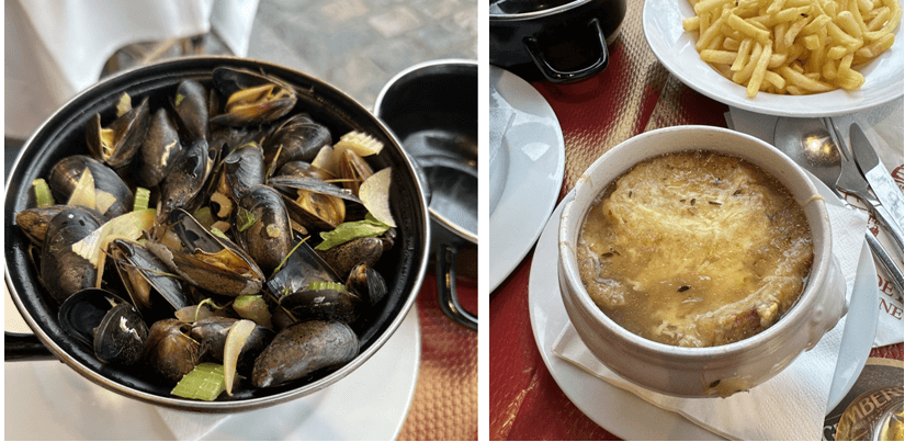 홍합찜-양파수프-사진