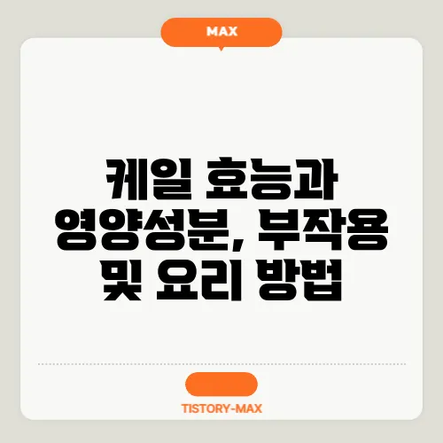 케일 효능과 영양성분, 부작용 및 요리 방법